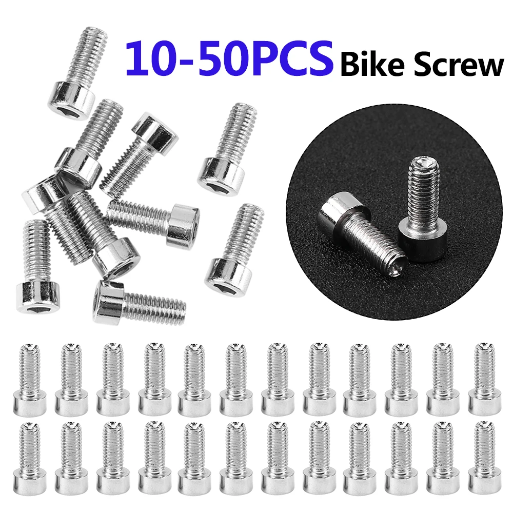 10-50PCS Bicycle Screws for Most Mountain Bike Water Bottle Holder Cages Racks Enhancement M5 Hexagon Bolt Screws Parts