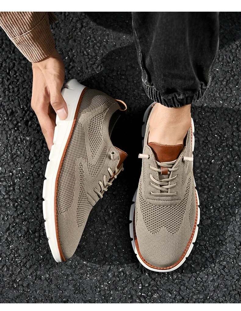 2024 Mens Casual Shoes Spring Mesh Sneakers Plus Size Business Casual Business Loafers for Men Trainers  Wavy snake type Shoes