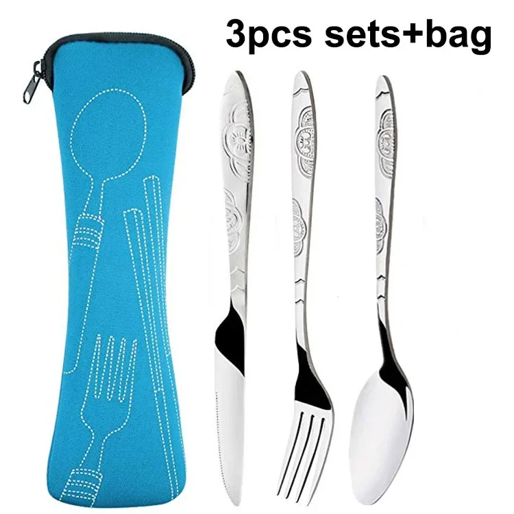 

Portable Pouch for Dinner Household Tool Travel Camping Spoon Picnic Set Tableware Washable with Zipper Travel Cutlery Kit Case