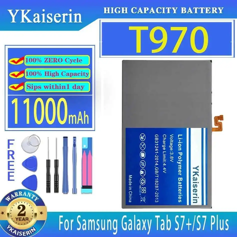 

Tablet Battery T970 EB-BT975ABY 11000mAh For Samsung Galaxy Tab S7+ S7 Plus 12.4 SM-T976B SM-T970