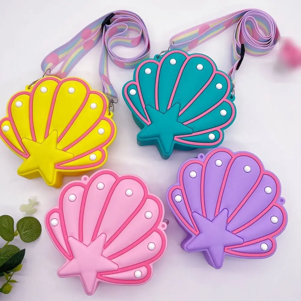 

Water-proof Silicone Shell Bags Soft Adjustable Strap Shell Coin Purse Lightweight Adequate Capacity Seashell Crossbody Pouch