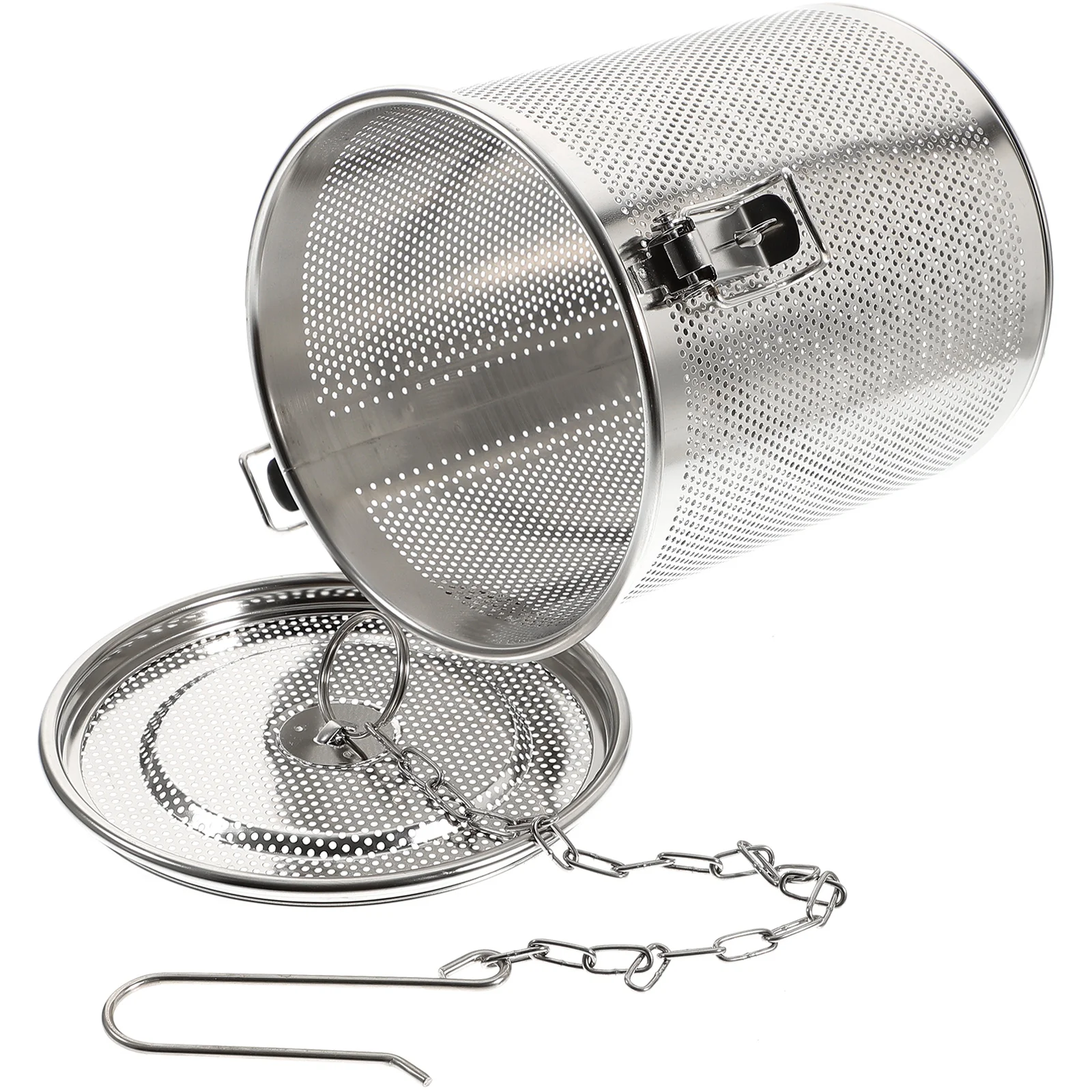 304 Stainless Steel Tea Ball Infuser Spices Strainer Fine Mesh Soup Seasonings Separation Basket With Chain Hook Kitchen Tool