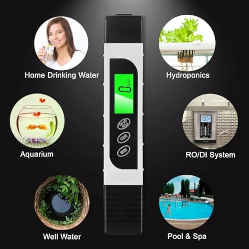 

AUAU-Tds Meter Digital Water Tester,Accurate And Reliable,TDS Meter, EC Meter & Temperature Meter 3 In 1,Water Test Meter