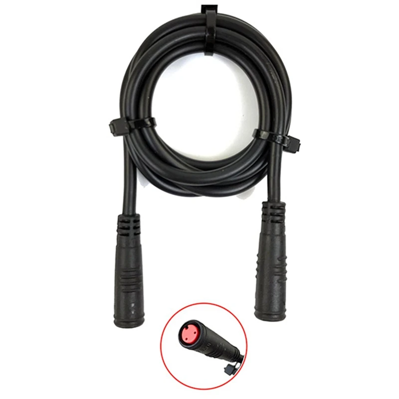 Conector de Cable de extensión para bicicleta eléctrica, Cable impermeable de 2 pines hembra a hembra, tamaño del producto: 80cm de longitud