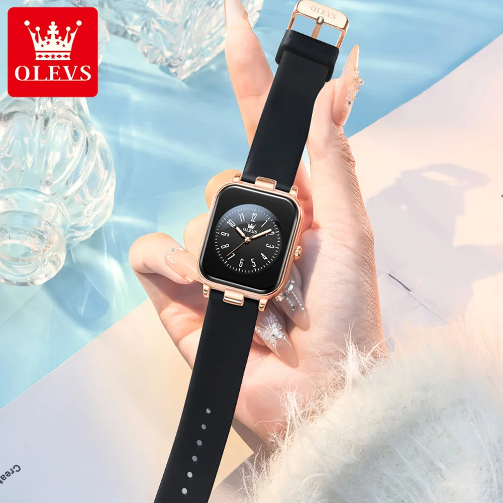 Olevs 9961 relógio feminino moda lazer simples relógio de quartzo à prova dwaterproof água pulseira de silicone elegante presente premium classe superior feminino reloj