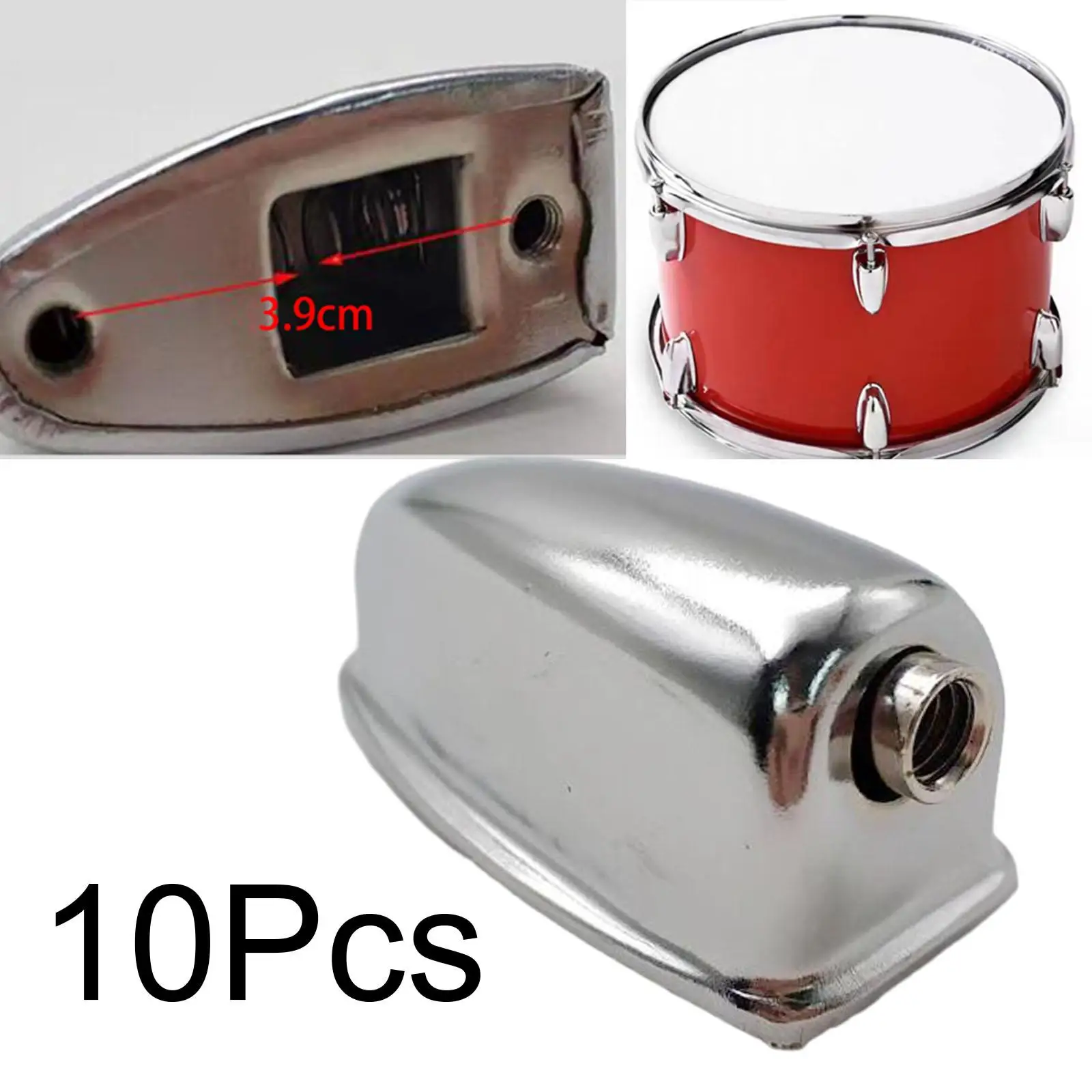 10x Snare Drum Lug Musical Instruments Parts Easy to Install Portable Ear Drum for Musical Instrument Percussion Drum Kits Parts