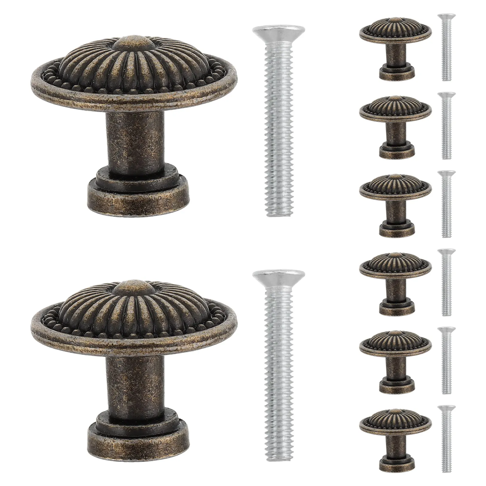 

8 Sets Drawer Handle Dresser Handles Door Pull Floral Knobs Hardware Cabinet Retro