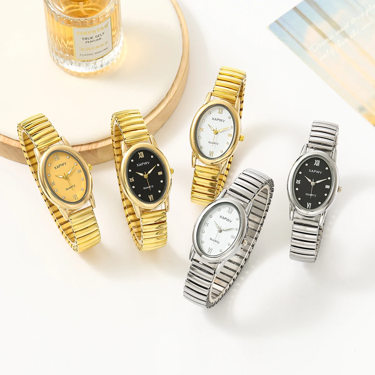 

Овальные женские кварцевые часы с бриллиантами, инкрустированные бриллиантами, повседневные модные часы с эластичной резинкой, легко носить