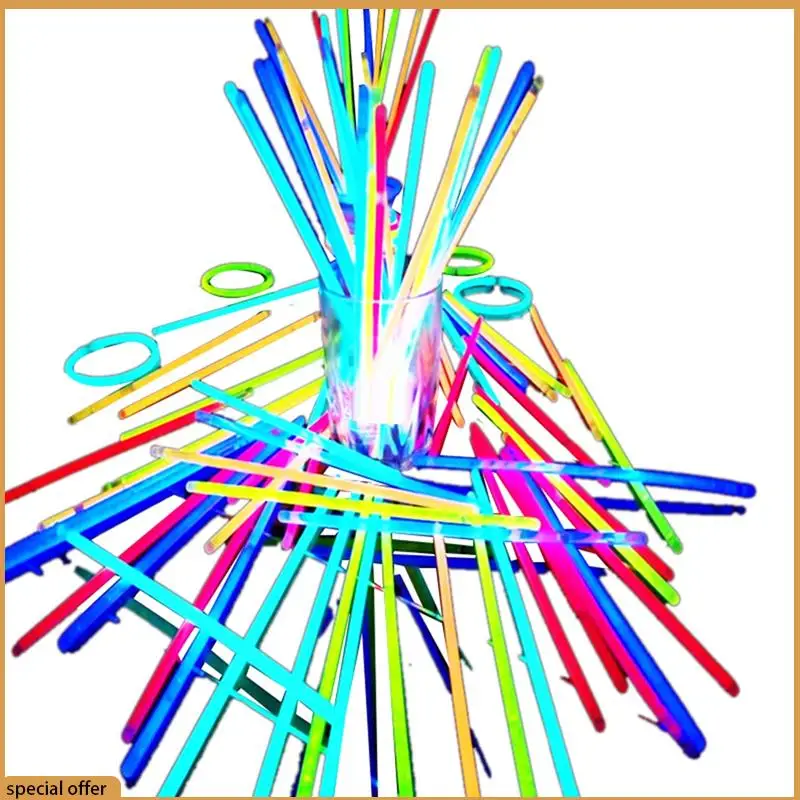 A68Z 100PCS Fluorescence Light Glow Sticks Bright Colorful Glow Stick For Wedding Party Glow Sticks