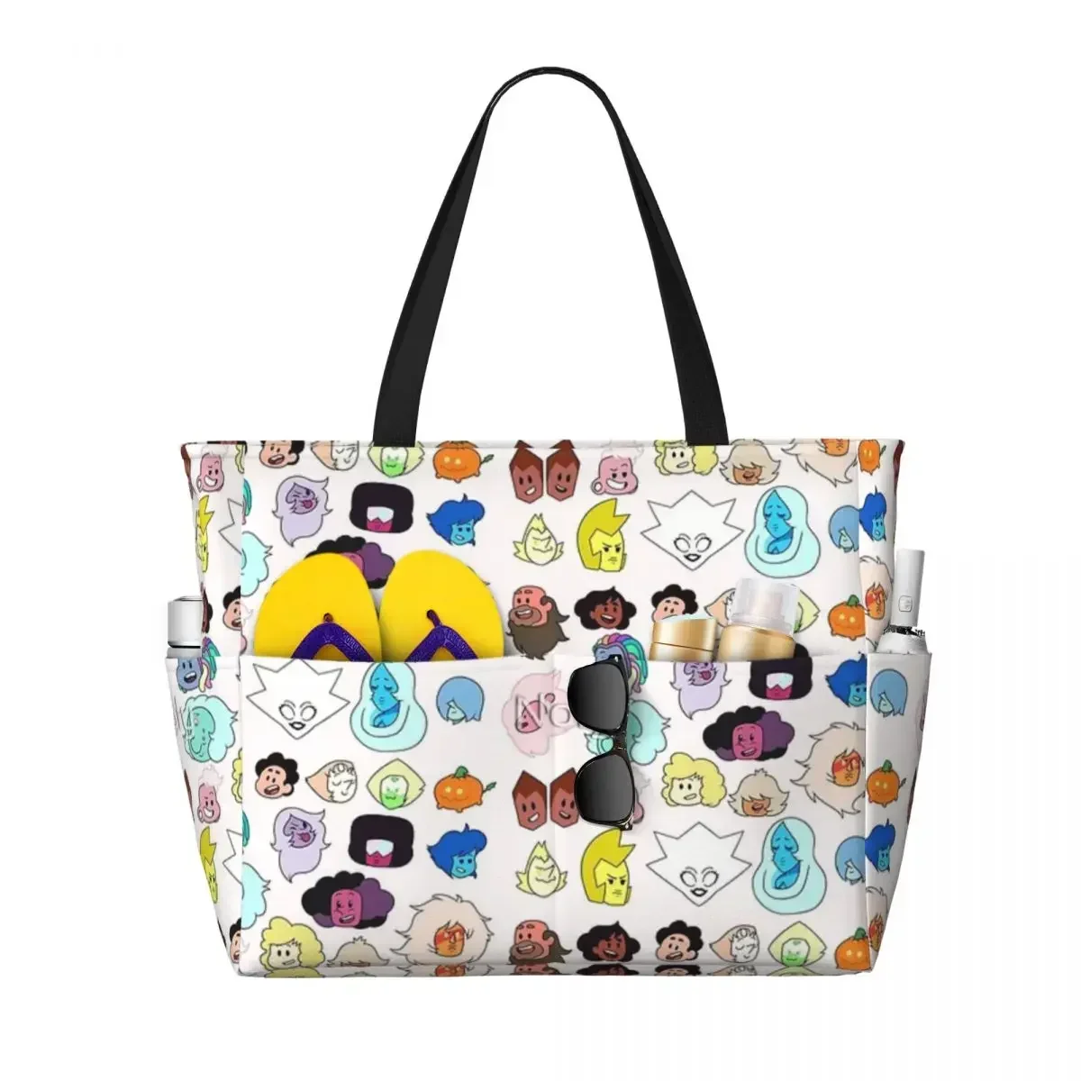 Steven Universe Heads Beach Travel Bag, Tote Bag Holiday Shopping Travel Shoulder Bag Multi-Style Pattern