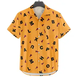 New Men's Shirt 3d Small Pattern Full Print Short Sleeve Shirt Beach Casual Hawaiian Shirts For Men Loose Oversized Men Clothing