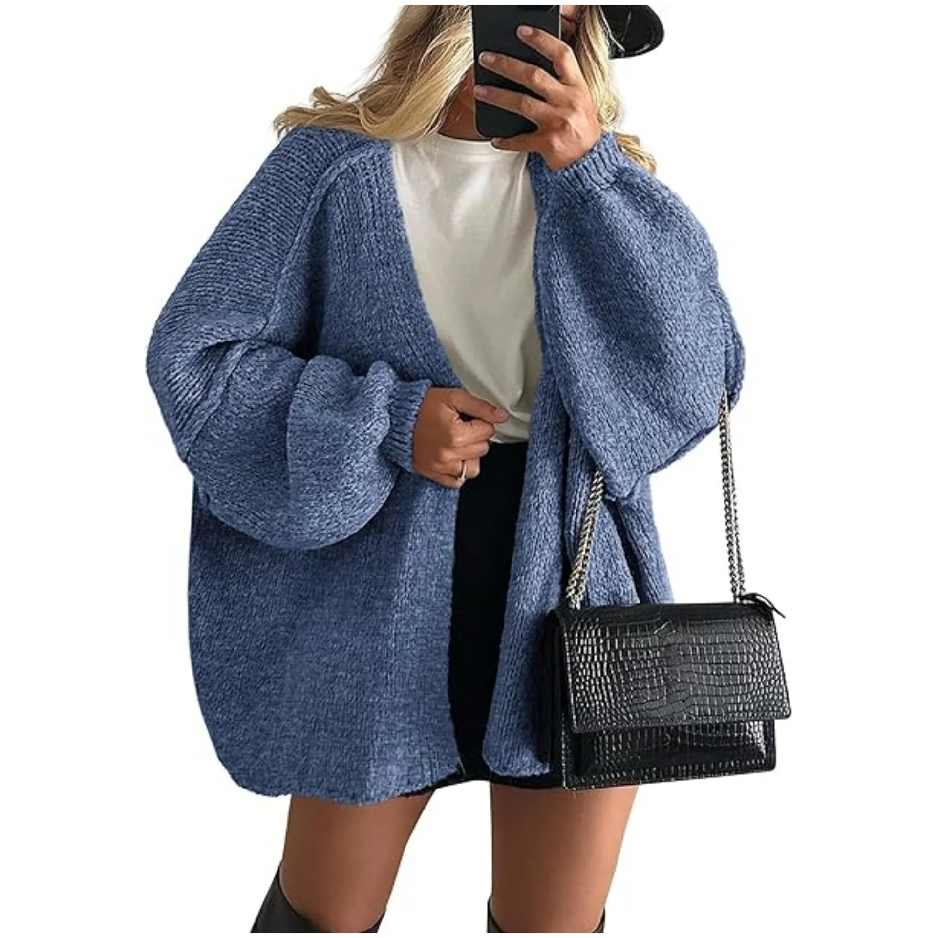 Automne et hiver transfronteiriços europeus et americanos nouveau pull tricoté de couleur unie veste cardigan solto