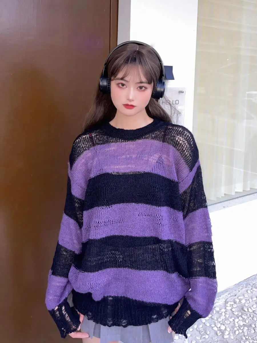 Maglione lavorato a maglia aperto Top a maniche lunghe Girocollo Crop Pullover Camicetta Cover Up per le donne Ragazze adolescenti Primavera Estate Outfit