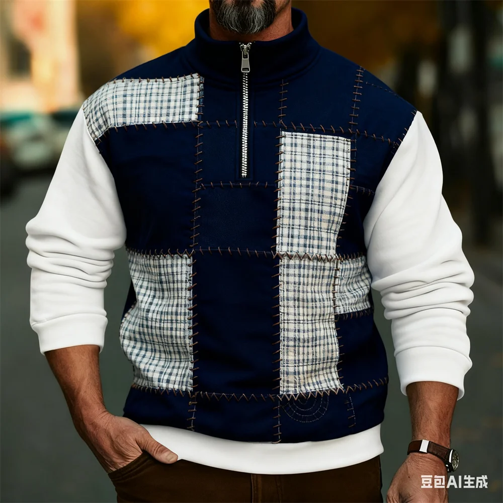 الرجال الوقوف طوق بلوزات لشتاء ثلاثية الأبعاد التصحيح هوديس للرجل الترفيه الرياضة الرمز البريدي هوديي جديد في هوديس وبلوزات #1