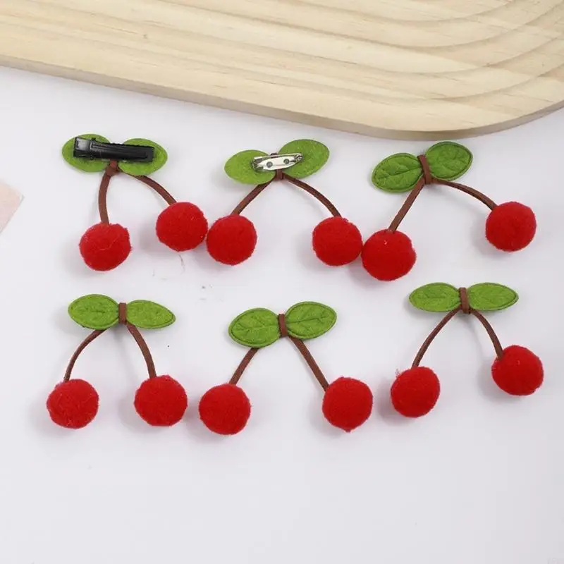 L5YA แพ็ค 10 ผ้าผลไม้ Pompoms เย็บ Appliques เสื้อผ้าอุปกรณ์เสริมสำหรับเครื่องแต่งกาย Embellishments อุปกรณ์เสริมผม