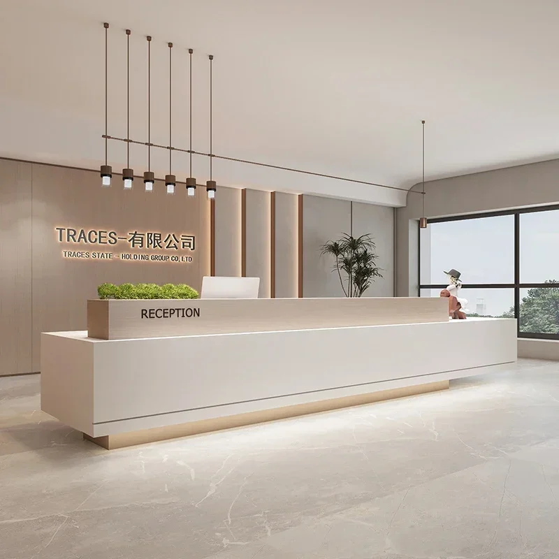 Salon Reception Desk Aesthetic Furniture Minimalist Counter Bakery Luxurious Office Shop Luxury Receiption Cafe Professional