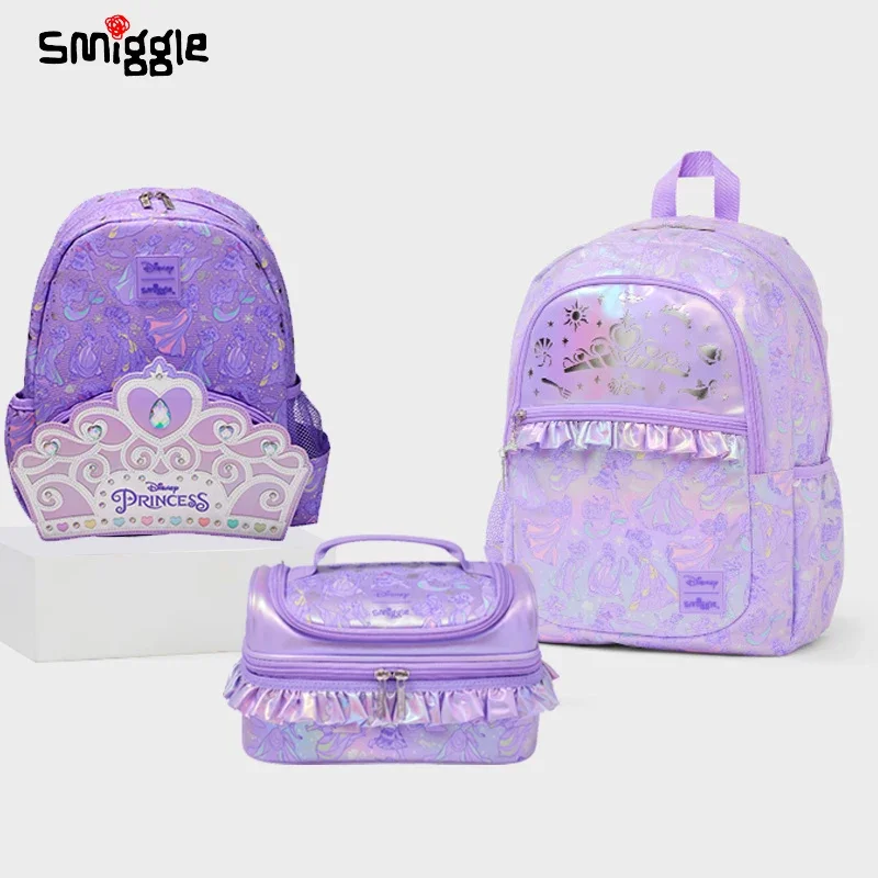 

2024 New Disney Australian Smiggle Crown Princess Children'S School Bag Stationery Pen Box Lunch Bag Backpack Student Gift