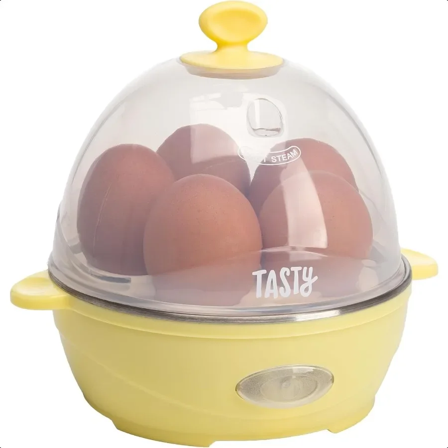 

Mini Rapid Egg Cooker 5Egg Capacity for Perfect Hard Boiled Eggs or Omelets Auto Shut Off Yellow
