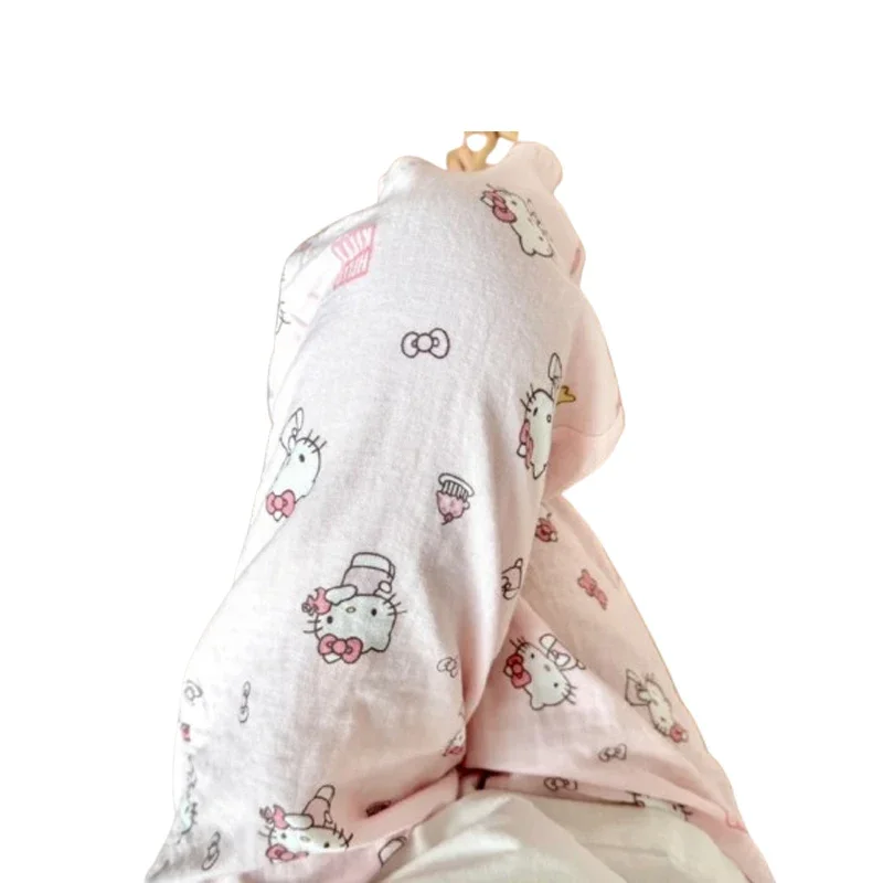 Anime Hello Kitty Pajama Pants Wide Kawaii Kitty Leg Pants Summer Thin High Waist Casual Trousers Girl Christmas Halloween Gifts view 6