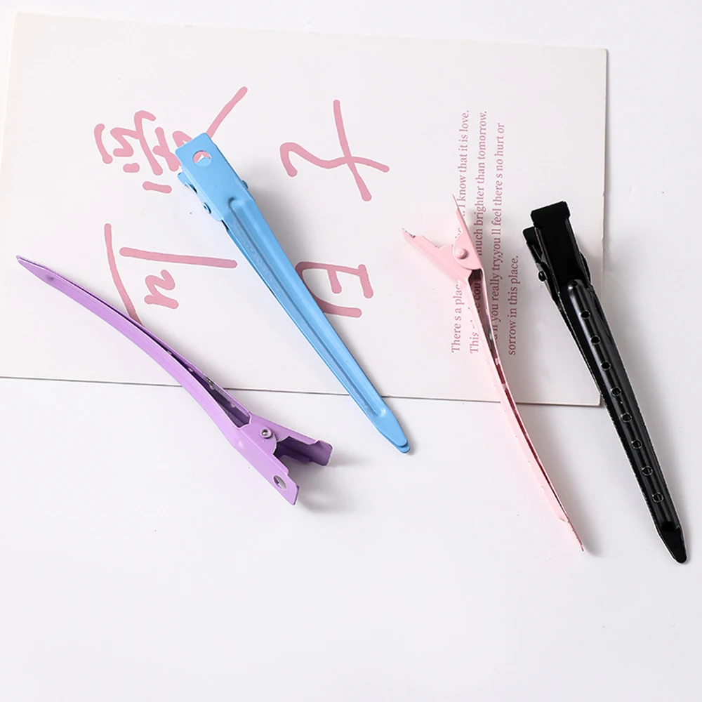 10pcs Hair Care Clips Metal Steel Hairdressing Sectioning Clip Clamps Barber Hair Cut Use Styling Tools Hair Root Fluffy Hairpin