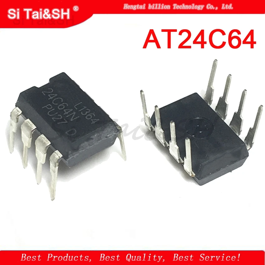 10PCS AT24C64N AT24C64 AT24C64A AT24C64AN DIP8  24C64 eeprom New original fast delivery