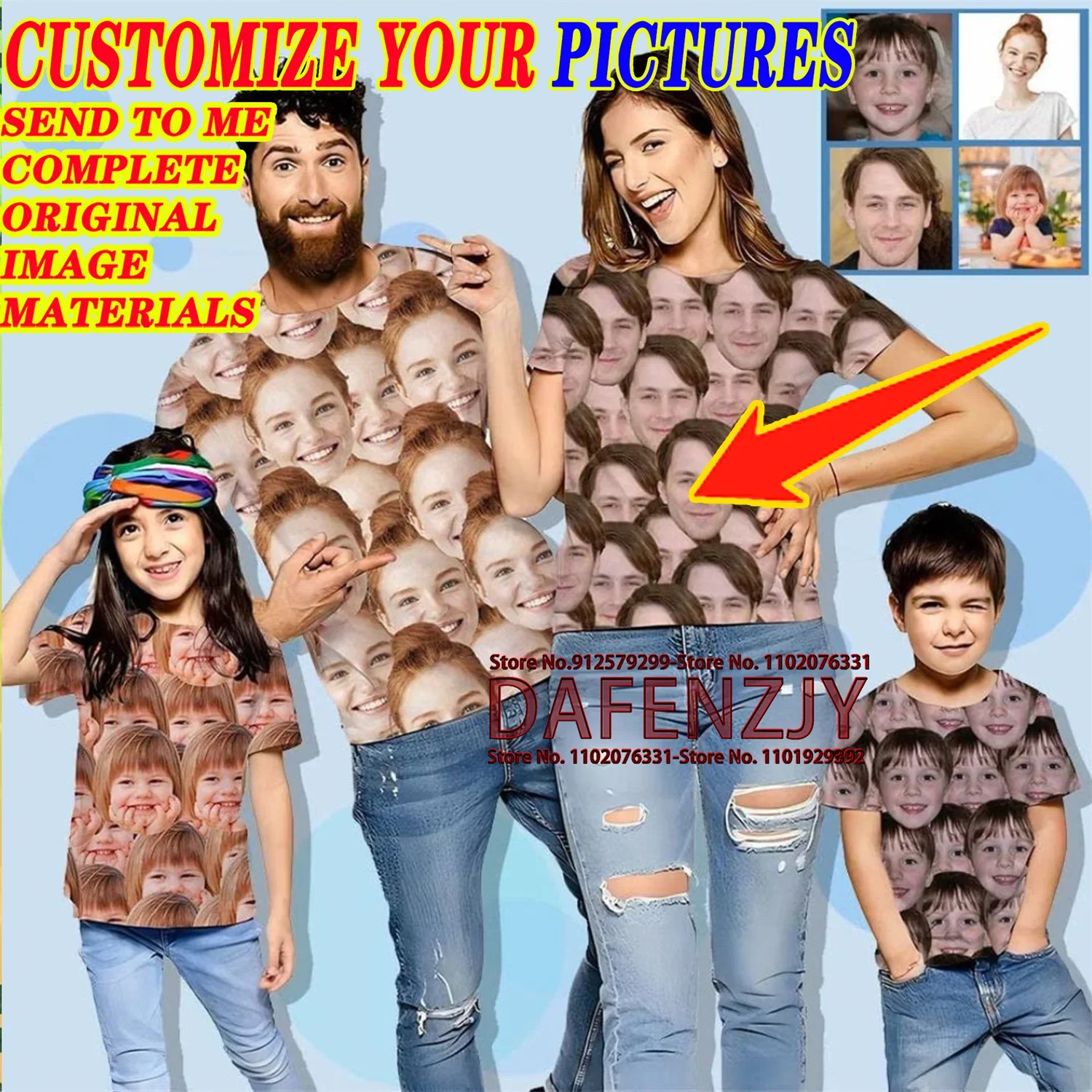 Men's Custom Your Family Photo/name T Shirt Short Sleeve Men's Loose T-shirt Top