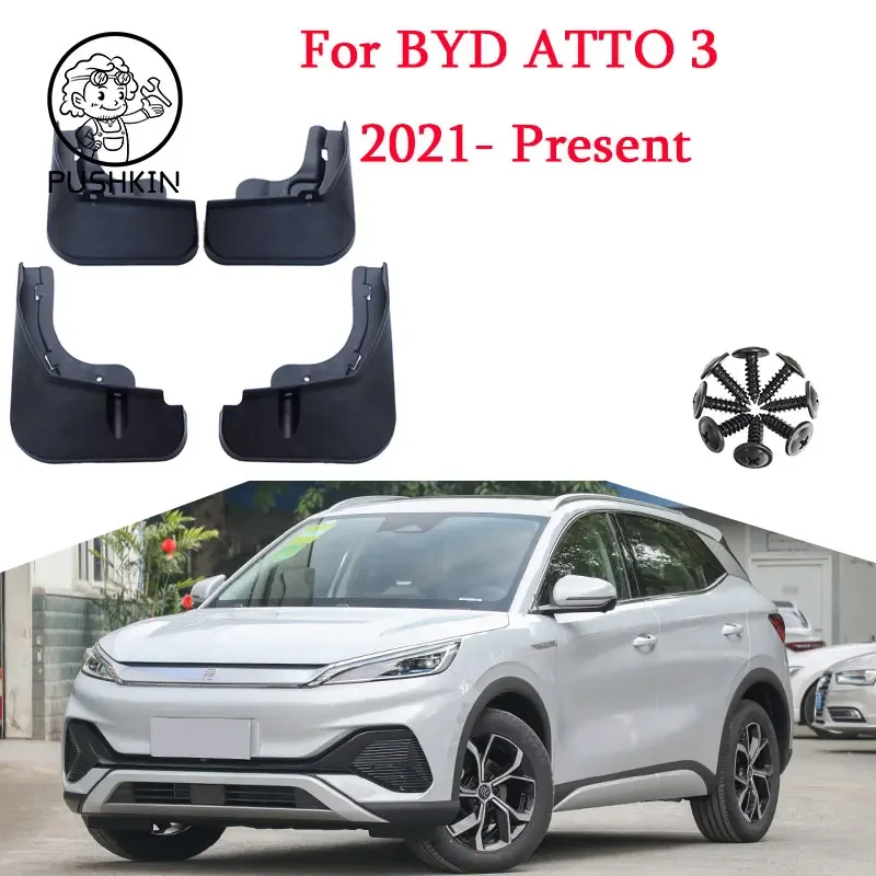 

For BYD ATTO 3 EV 2022 2023 Car Mudflaps Mud Flaps Splash Guards Mudguards Mud Flap Front Rear Fender Protector ABS