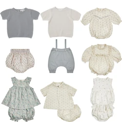 Bene 24ss Baby Girls Bodysuits Tees and Shorts Clothing Sets Infant Boys Cute Tops