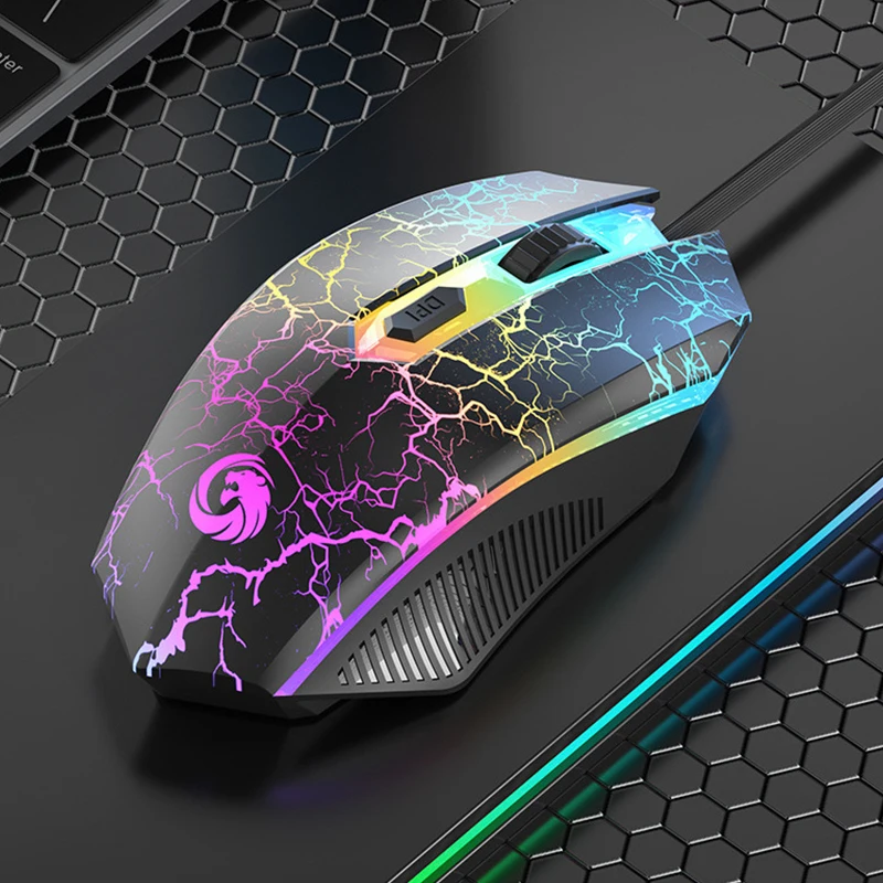 Gaming RGB Backlight Wired Mouse E-Sports Mechanical Mouse For PC Laptop Computer USB Mice For Office Studio Gamer