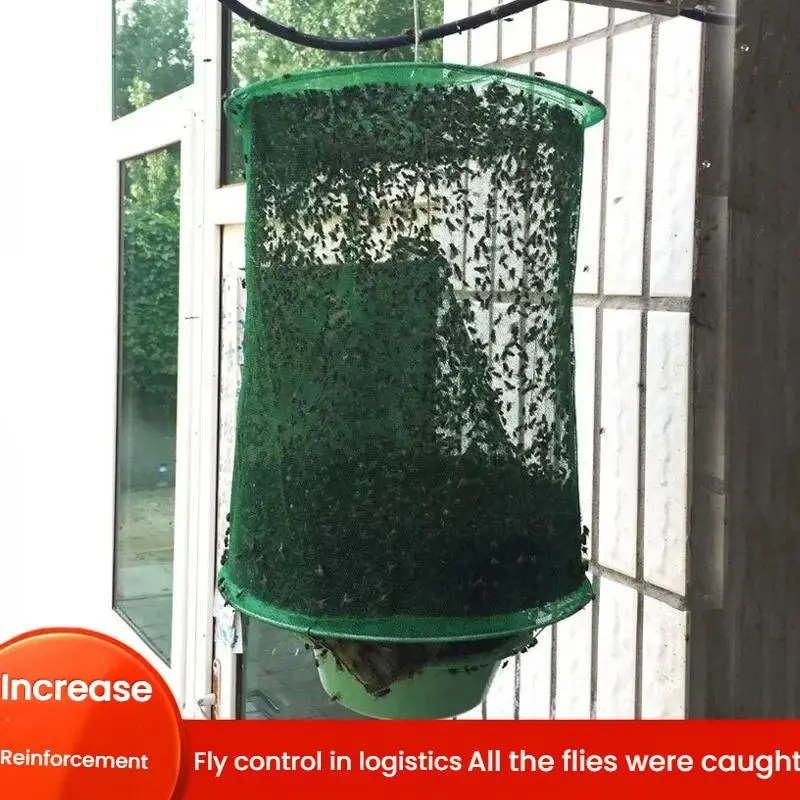 Hanging Fly Trap With Durable Green Mesh Effective Safe Capture For Outdoor Garden Farms Courtyards Pest Control