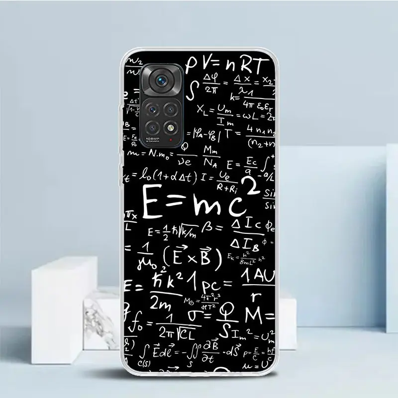 Physics Chemical Mathematics Phone Case For Xiaomi Redmi Note 13 12S 12 11S 11 11T 11E Pro Plus 10S 10 9S 9 8T 8 7 + Soft TPU Ba