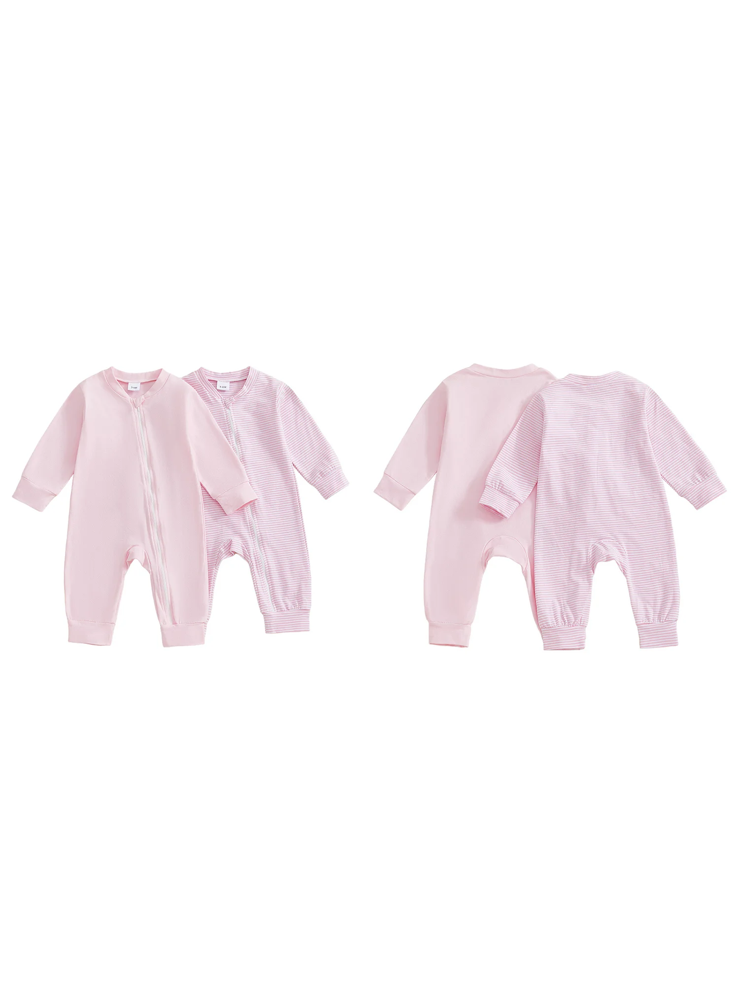 

Toddler Winter Set Cozy Fleece Hooded Romper with Cute Animal Ears Zip Up Jumpsuit Pack of 2