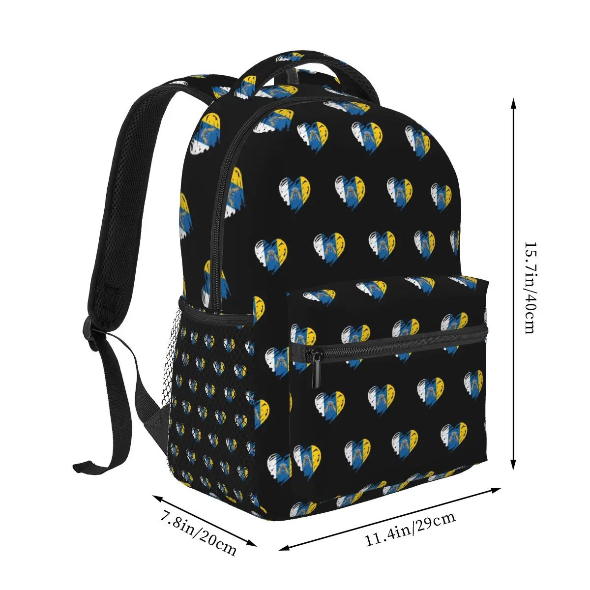 Spain Flag Oceano Canary Islands Student Backpack School Bag Hiking Travel Daypack for Men Women Fashion Bookbag Shoulder Bags