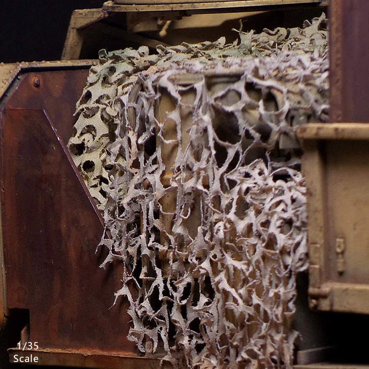 Acessórios em miniatura 1/35 cena camuflagem rede de ocultação tecido ultrafino, para construção de modelo de tanque militar