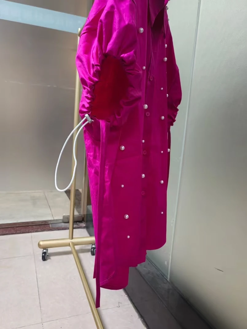 Real Photo Pears Beads Stitch Loose Casual Cotton Shirts Blouses Women 2025 Summer Short Sleeve  Tops Woman Clothing