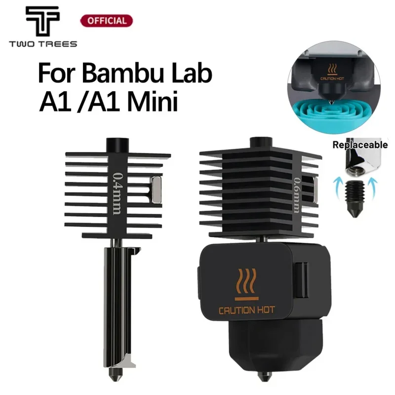 

Hotend Kit для Bambulab A1 маленький наконечник для Bambu Bamboo Lab 3d принтер 0 4 мм