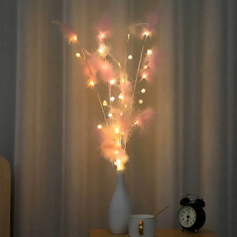 

Willow For Indoor Birthday Desktop Twig LED Branch Light Artificial Home Decor Party Wedding Cherry Blossom Living Room Fairy