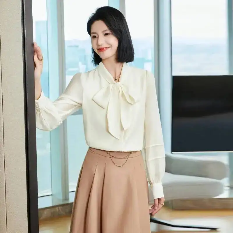 

New Arrival 2025 Spring Autumn Fashion Styles Blouses Shirts for Women Office Work Wear Long Sleeve Professional Tops Clothes