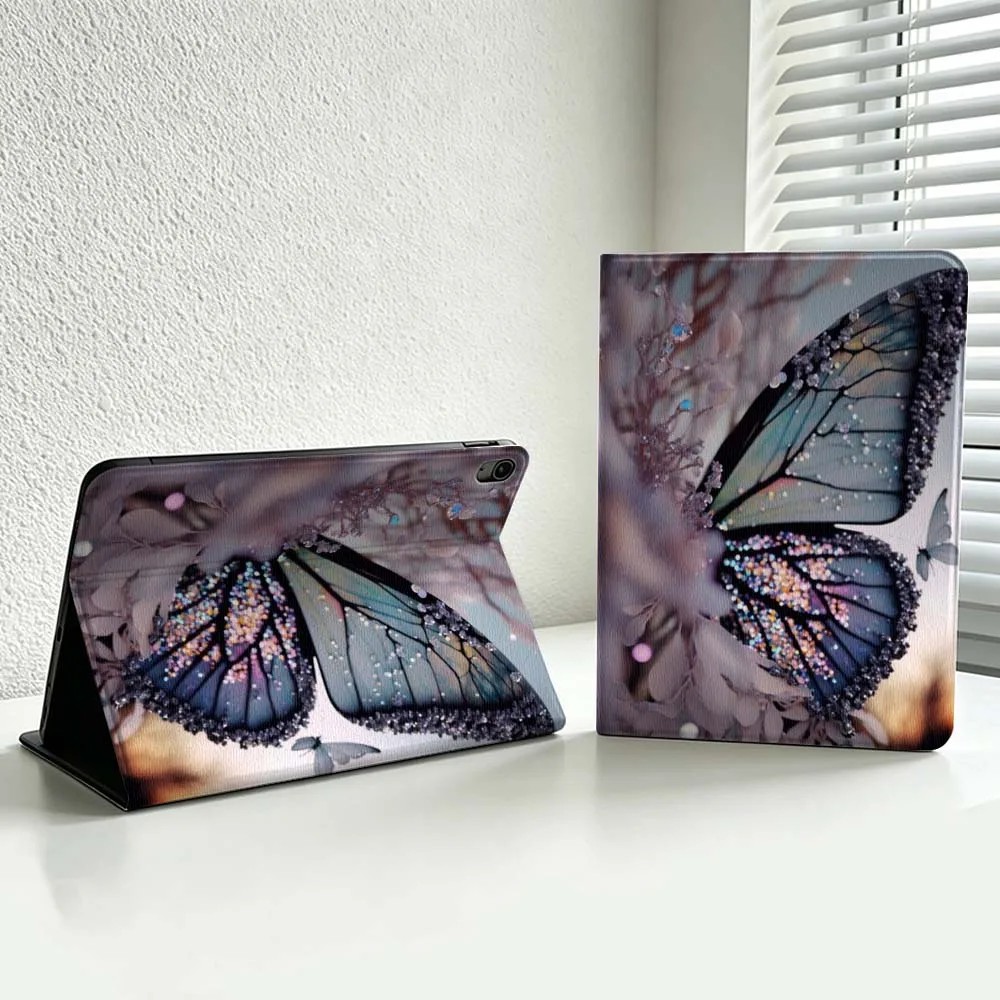 Luxurious Butterfly Pattern For iPad Pro Air mini 7 6 5 4 3 2 1 9gen M5 M4 11th 10th A17 Pro A16 Soft Inch Tablet Case Cover