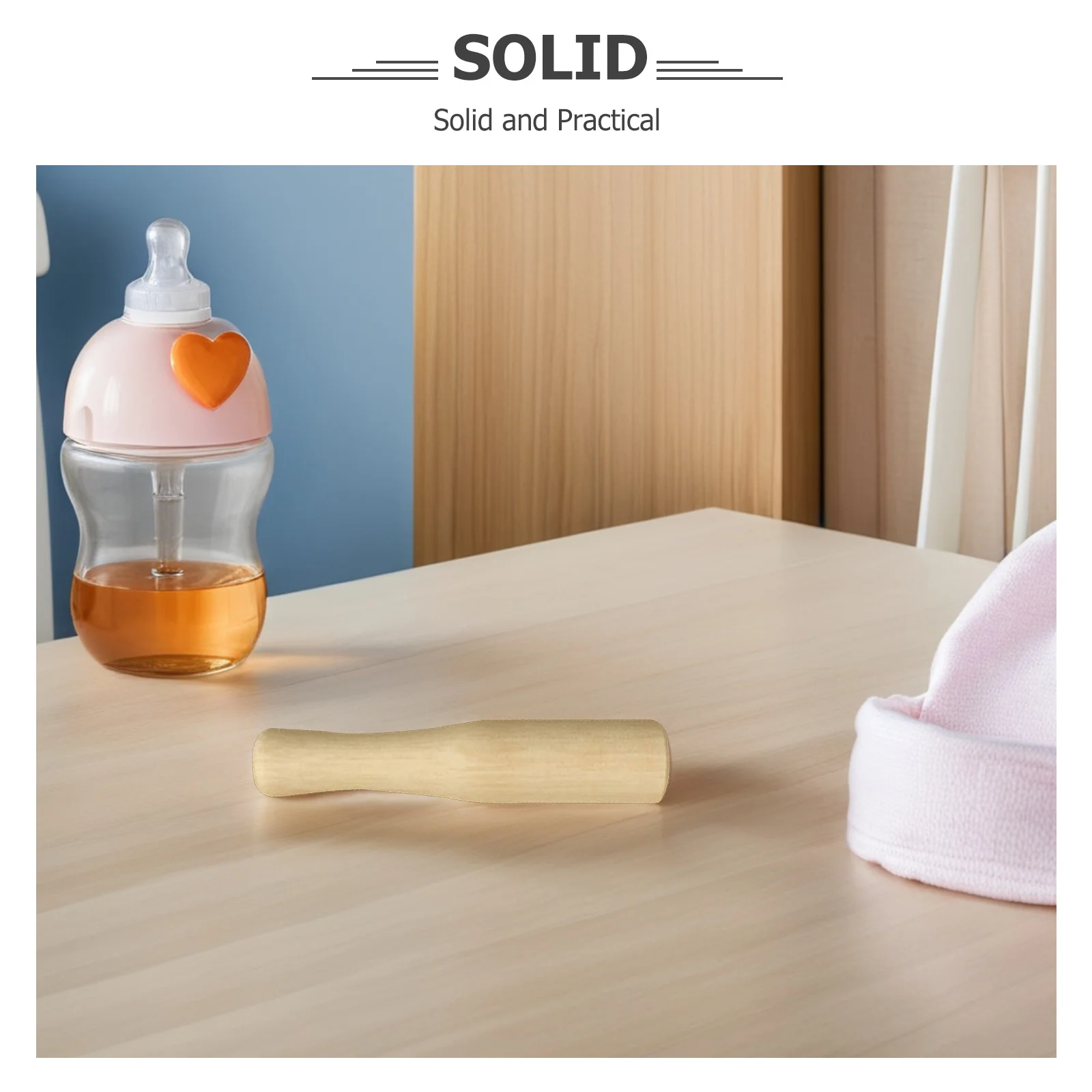 الخشب الطبيعي مدقة الخالط مقبض طويل تصميم مريح لطحن الصلصات الطبخ الحساء كفاءة الخالط