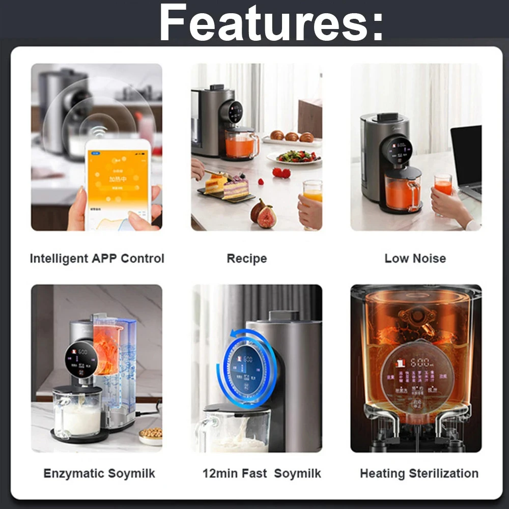 Midea Smart Lebensmittel Mixer MJ-M1 Unbemannte Soja Milch Maschine Brechen-wand Automatische Reinigung Multifunktions Mixer Prozessor