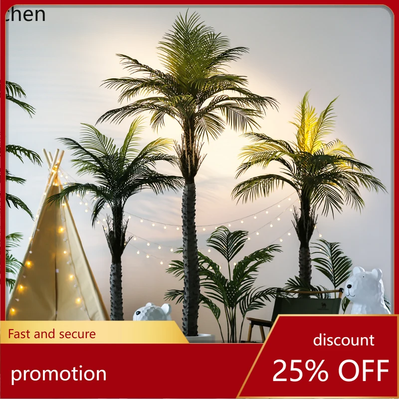 

CZ Coconut Tree Artificial Green Plant High-End Potted Indoor Living Room Palm Tree Large Anthurium Decorative Plant