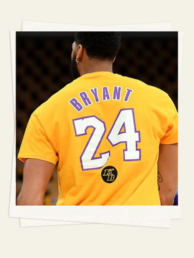 Basketball Lakers No.8/No.24 Sports T-shirt Summer Pure Cotton Men's and Women's Clothing Pattern T-shirt