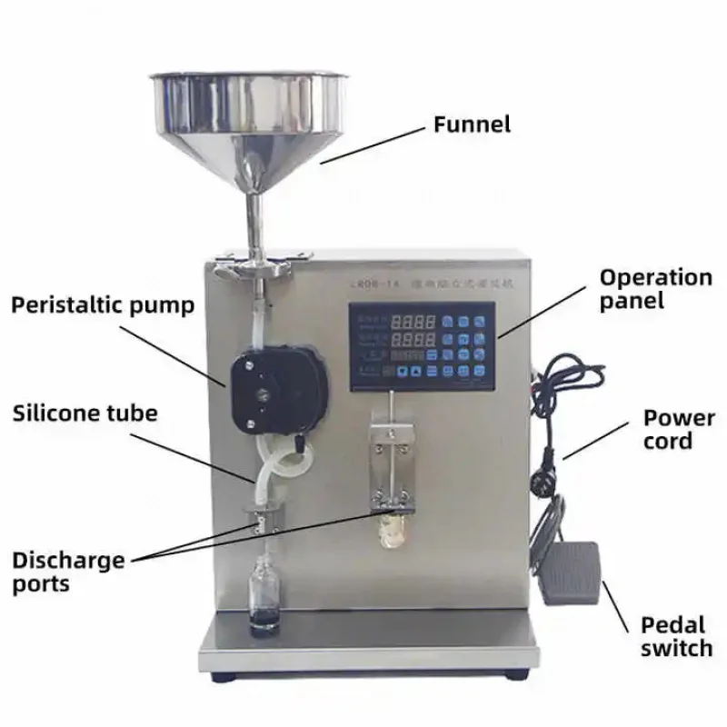LRDB-A Single Nozzle Peristaltic Pump Filling Makeup Remover, Mascara Glue, Nail Polish, Soap & Gel