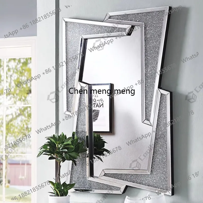 Luxury Home Furniture Modern Decorative Special Shape Mirror Crushed Diamond Wall Mirror
