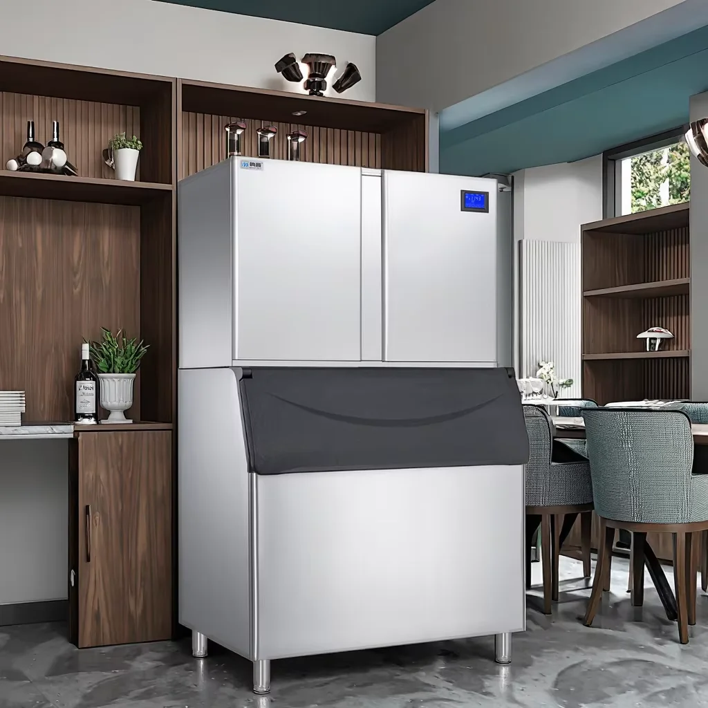 High Quality Commercial Automatic Ice Maker Machine Low Price Sale-Imported Compressor Air Cooling Large Cube Electric Household