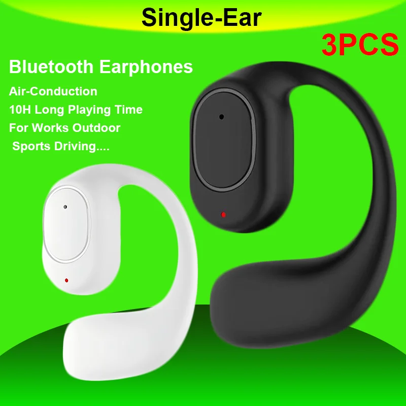 3pcs Wireless Bluetooth Earphones Air-Conduction OWS Headphone Ear-Hook Sports Outdoor Working Driving Headset For Lenovo Xiaomi