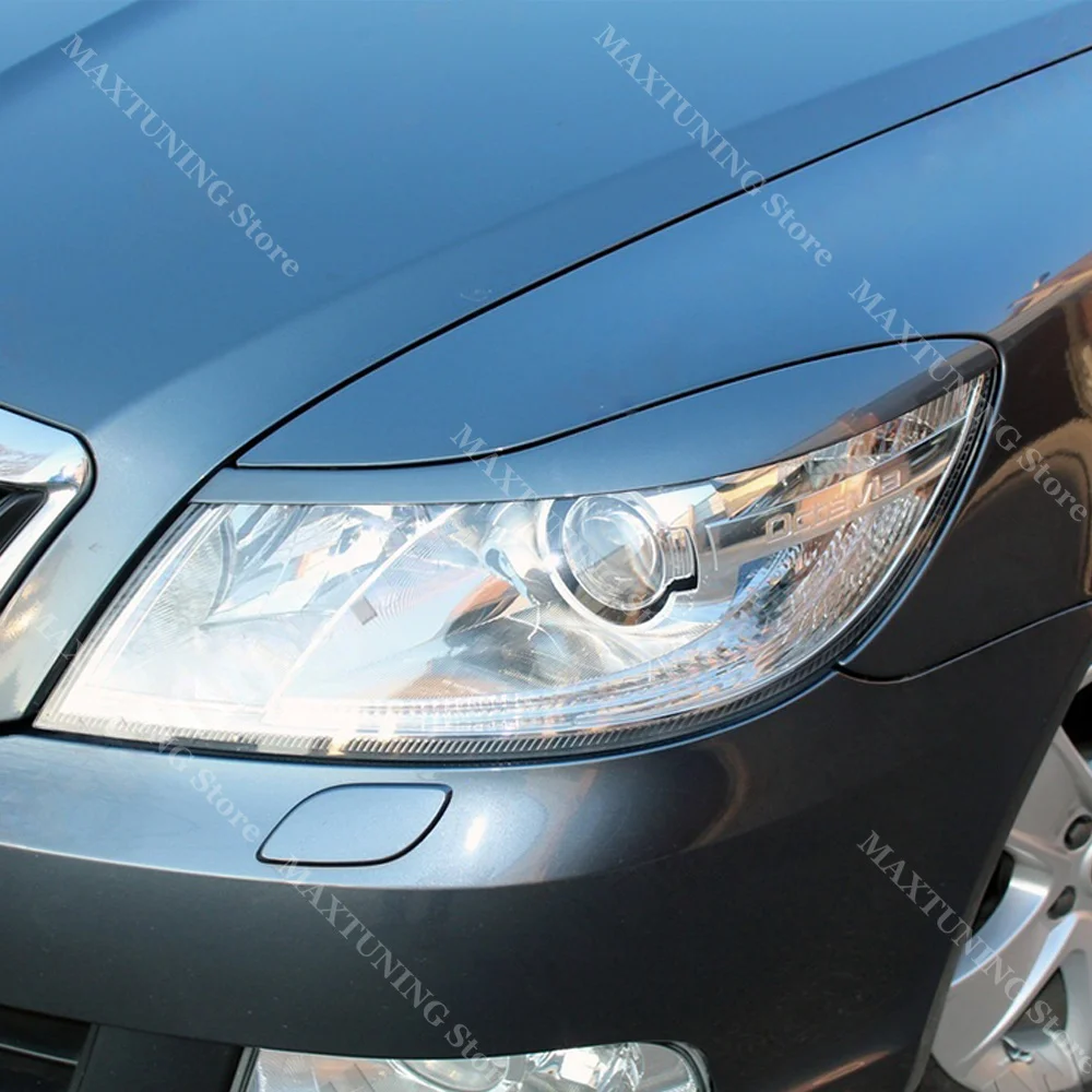 

Front Headlight Eyebrows Eyelids Covers For Skoda Octavia II MK2.5 RS vRS TSI TDI FaceLift 2009–2013 Gloss Black Bodykits Tuning