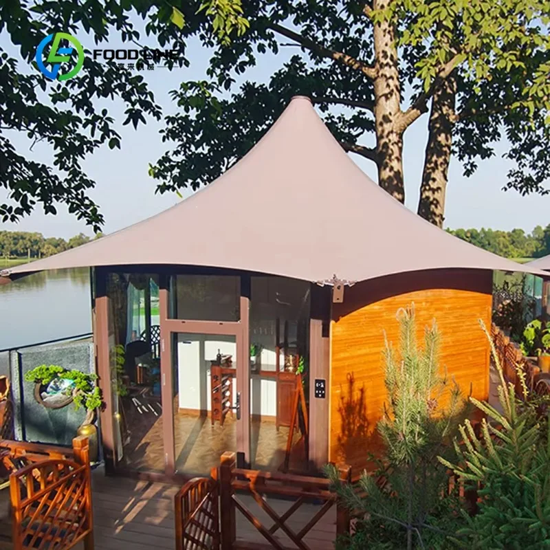 Customized Versatile Steel Membrane Structure Canopy Waterproof PVC Fabric Four-Season Single Resort Camping Hotel Party Tents