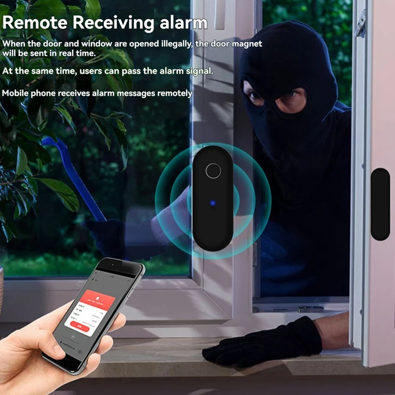 Tuya Smart Door Sensor  Home Security Window Detector Door Sensor Switch Handle Window Alarm Contact Sensor